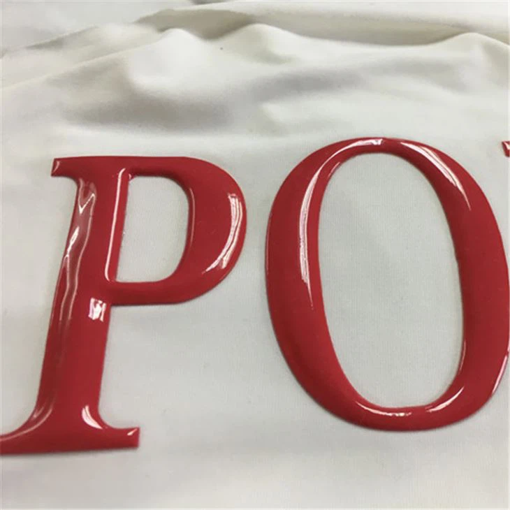 Logotips de transferència de calor de silicona d'alta resistència brillants